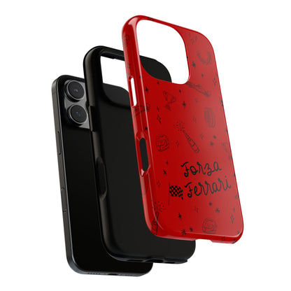 F1 Ferrari Racing Doodle "Forza Ferrari" F1 Phone Case Design