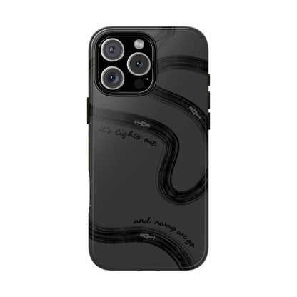 F1 Phone Case Monochrome Black Painted "its lights out and away we go", Trendy F1 Gift, Formula 1 Gift, Cute F1 Phone Case, Phone Case