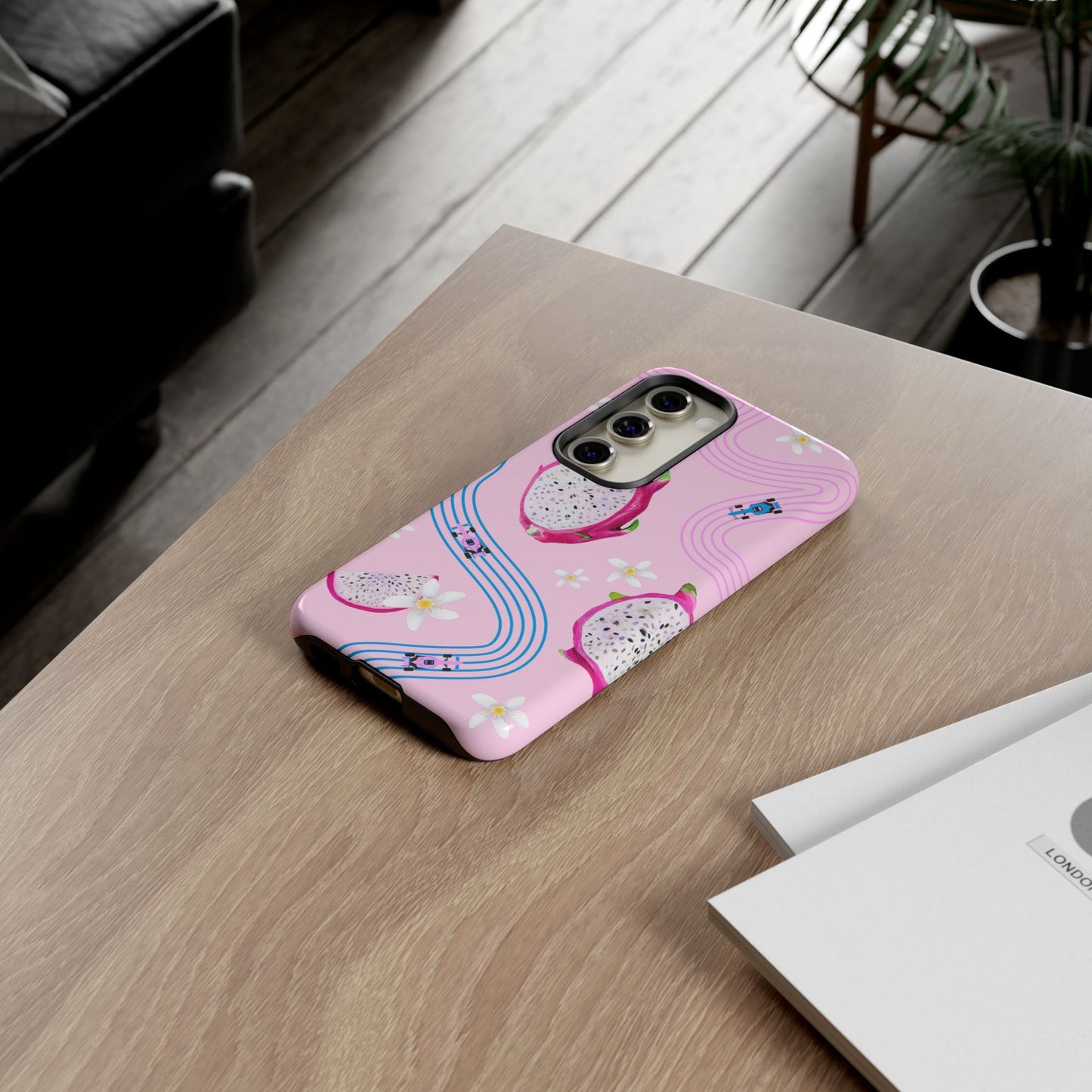 Pink F1 Alpine and Dragonfruit Phone Case, Trendy F1 Gift, Formula 1 Gift, Cute Fruit F1 Phone Case, Unique Phone Case