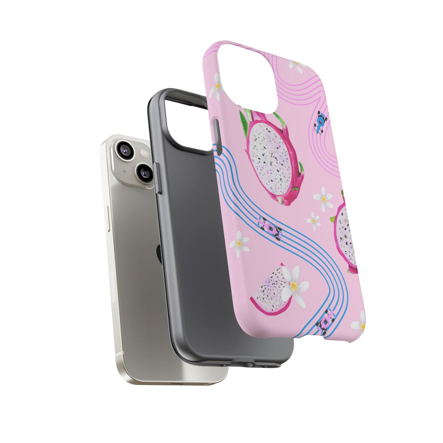 Pink F1 Alpine and Dragonfruit Phone Case, Trendy F1 Gift, Formula 1 Gift, Cute Fruit F1 Phone Case, Unique Phone Case