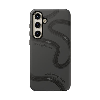 F1 Phone Case Monochrome Black Painted "its lights out and away we go", Trendy F1 Gift, Formula 1 Gift, Cute F1 Phone Case, Phone Case