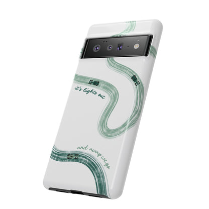F1 Phone Case Green Painted "its lights out and away we go", Trendy F1 Gift, Formula 1 Gift, Cute F1 Phone Case, Gift for F1 Fans