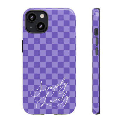 Simply Lovely Purple Checkered F1 Phone Case Design, Trendy F1 Gift, Formula 1 Gift, Cute F1 Phone Case