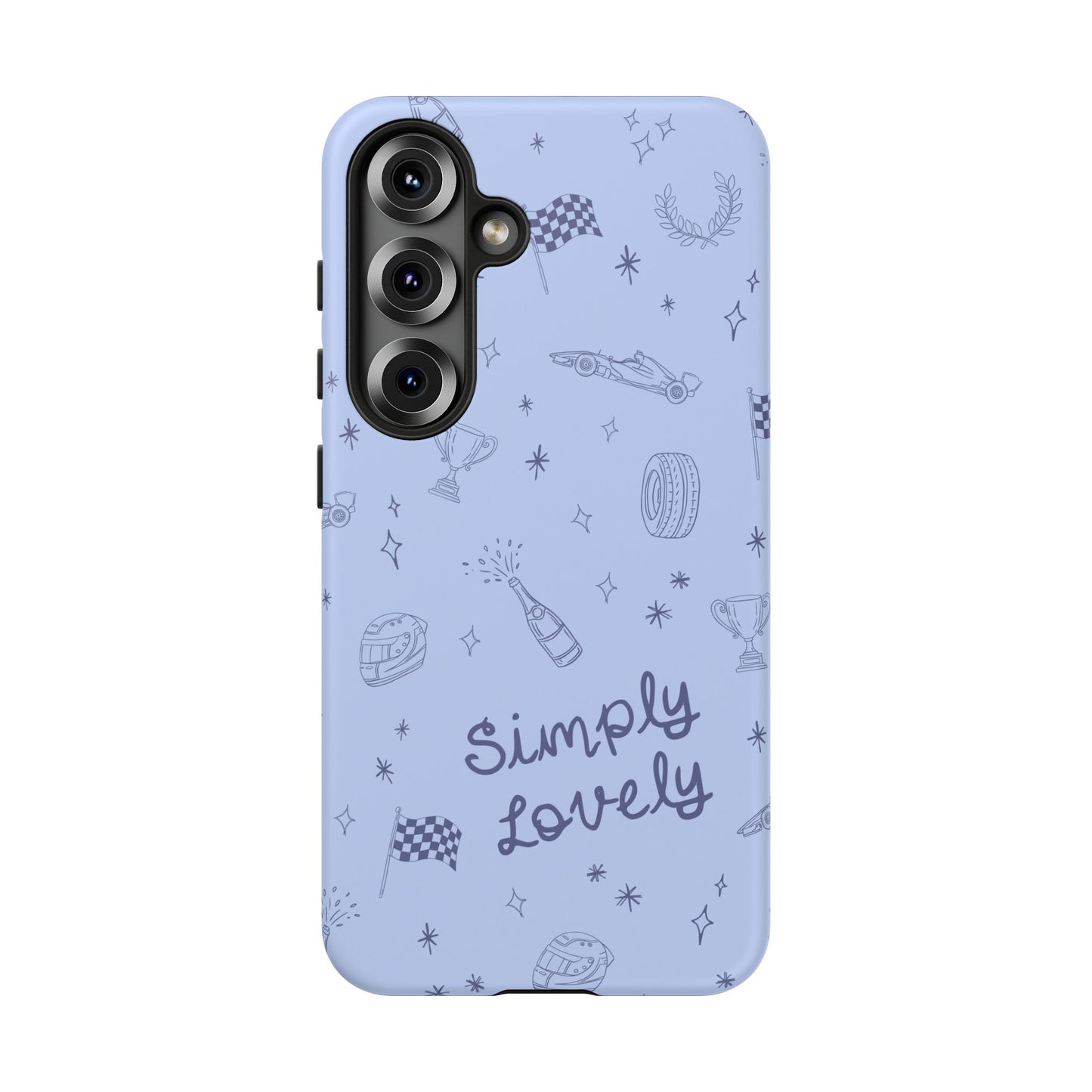 Blue Doodle "Simply Lovely" F1 Phone Case Design