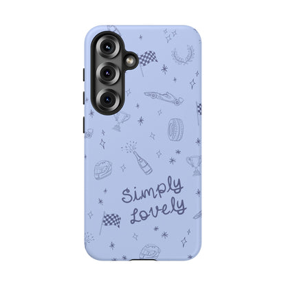 Blue Doodle "Simply Lovely" F1 Phone Case Design