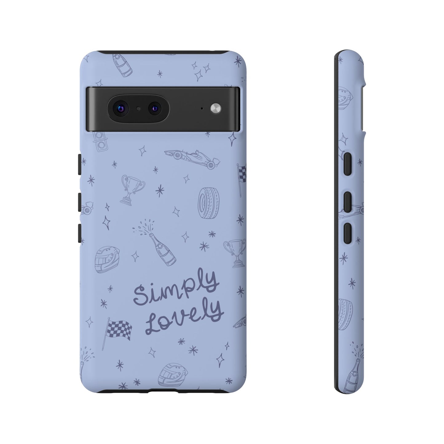 Blue Doodle "Simply Lovely" F1 Phone Case Design