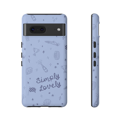 Blue Doodle "Simply Lovely" F1 Phone Case Design