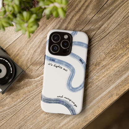 F1 Phone Case Blue Painted "its lights out and away we go", Trendy F1 Gift, Formula 1 Gift, Cute F1 Phone Case, Gift for F1 Fans