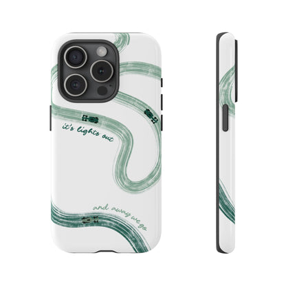 F1 Phone Case Green Painted "its lights out and away we go", Trendy F1 Gift, Formula 1 Gift, Cute F1 Phone Case, Gift for F1 Fans