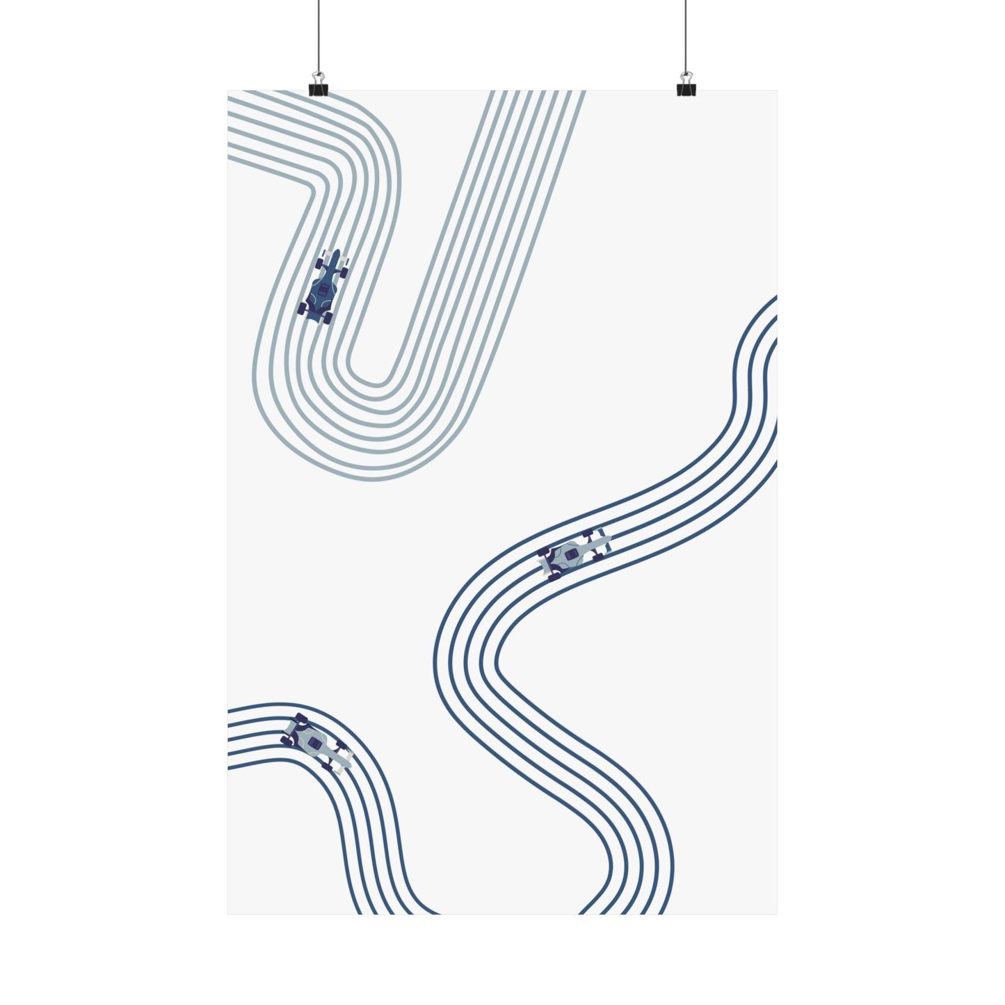 Abstract Blue F1 Matte Vertical Poster | F1 Giclée Art Print (US SIZING)