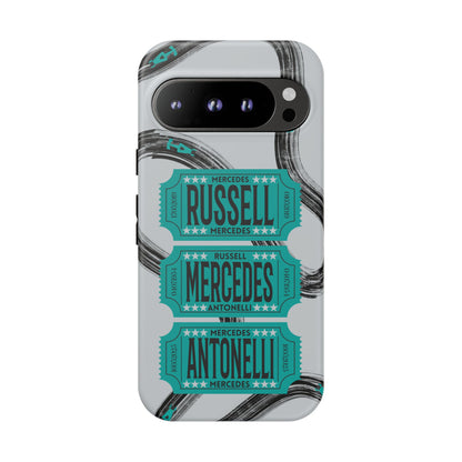 Mercedes F1 Phone Case Painted Ticket Stubs, Trendy F1 Gift, Formula 1 Gift, Cute F1 Phone Case