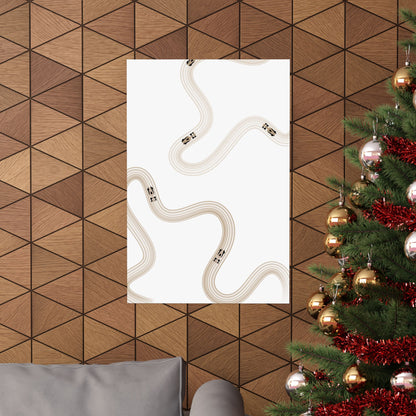 Neutral Beige F1 Matte Vertical Poster | Formula 1 Art Print (US SIZING)
