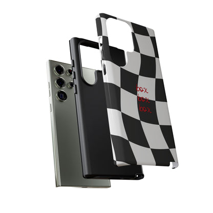 Black and Red Checkered F1 Phone Case, Box Box Box F1 Phone Case