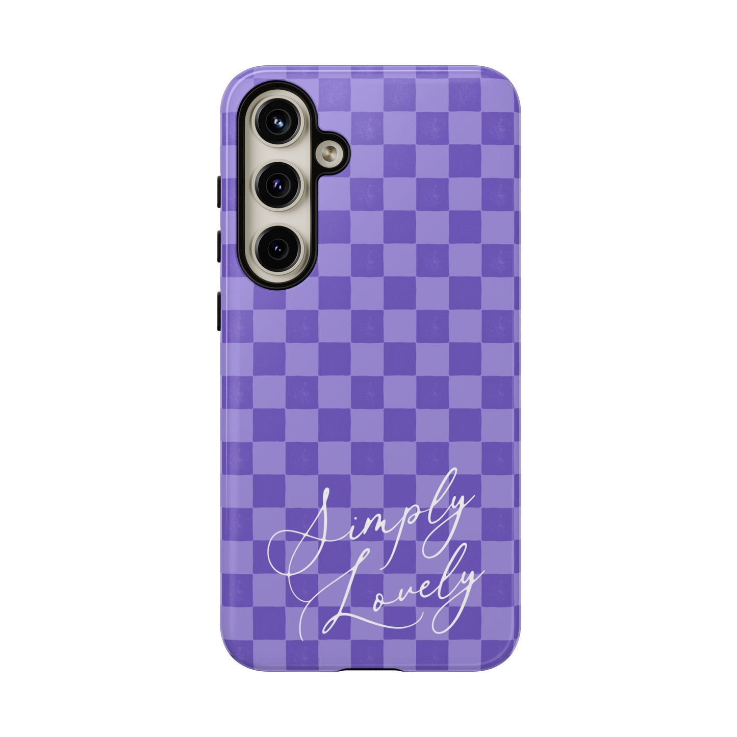 Simply Lovely Purple Checkered F1 Phone Case Design, Trendy F1 Gift, Formula 1 Gift, Cute F1 Phone Case