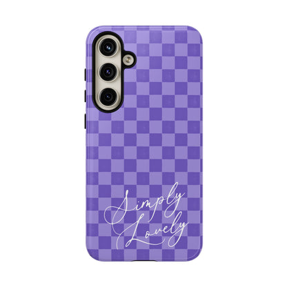 Simply Lovely Purple Checkered F1 Phone Case Design, Trendy F1 Gift, Formula 1 Gift, Cute F1 Phone Case
