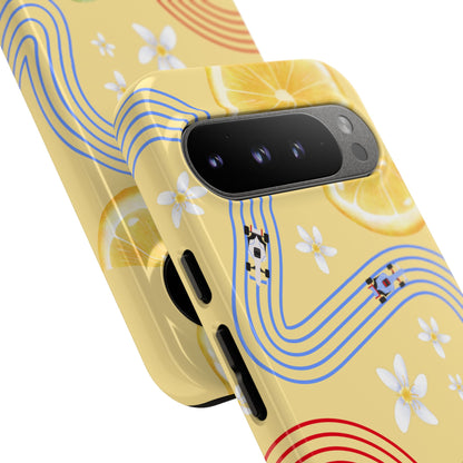 Yellow F1 Racing Bulls and Lemons Phone Case, Trendy F1 Gift, Formula 1 Gift, Cute Fruit F1 Phone Case, Unique Phone Case