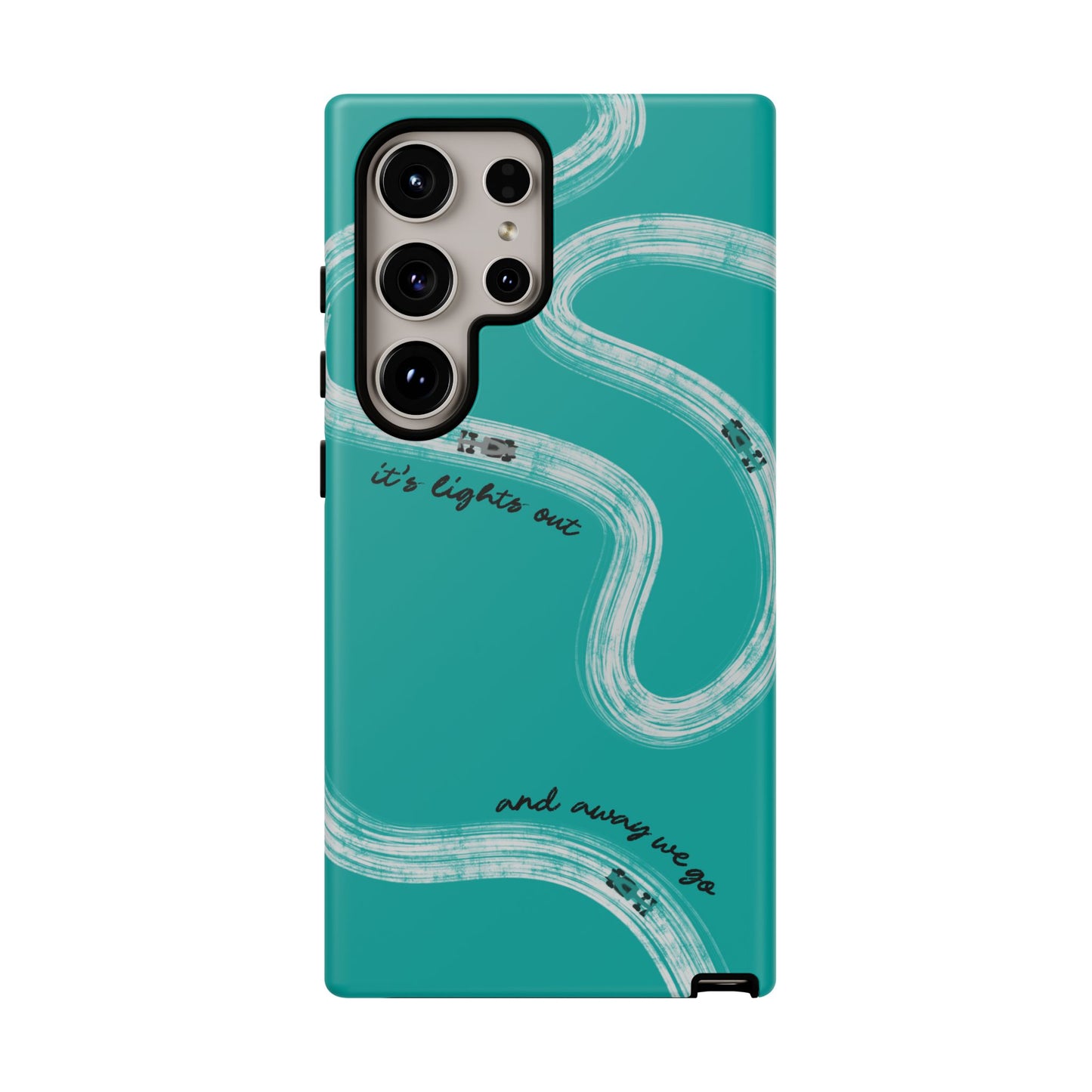 Mercedes F1 Phone Case Painted "its lights out and away we go", Trendy F1 Gift, Formula 1 Gift, Cute F1 Phone Case