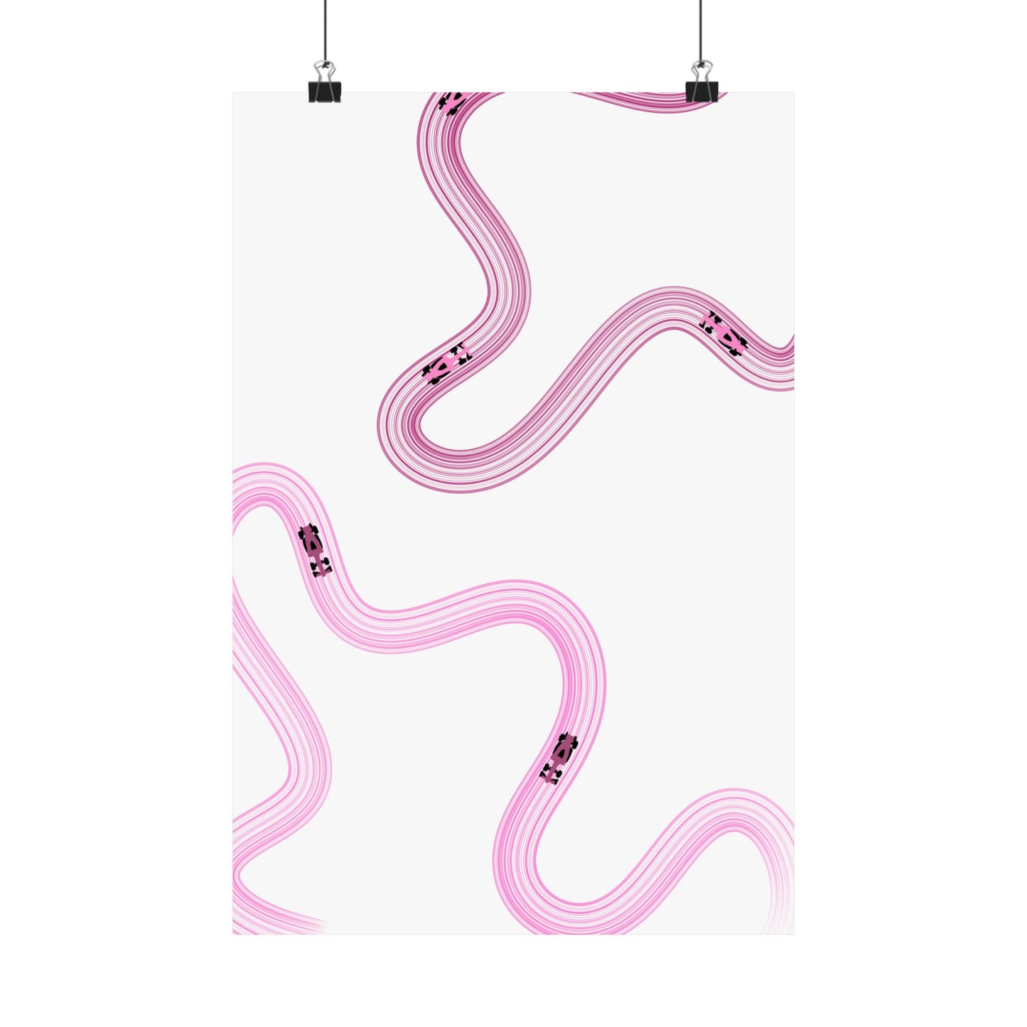 Pink F1 Matte Vertical Poster | Formula 1 Art Print (US SIZING)