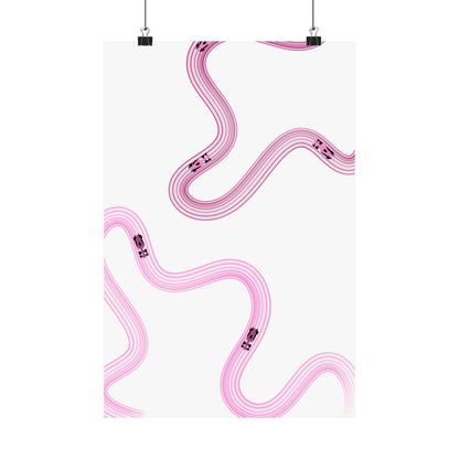 Pink F1 Matte Vertical Poster | Formula 1 Art Print (US SIZING)