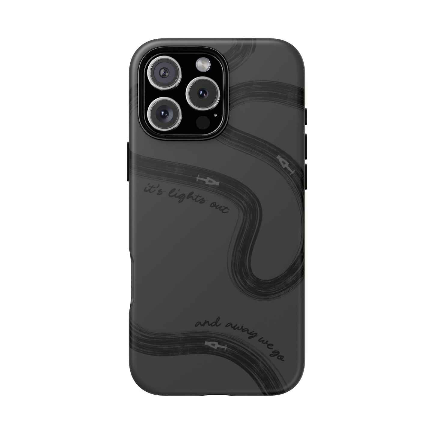 F1 Phone Case Monochrome Black Painted "its lights out and away we go", Trendy F1 Gift, Formula 1 Gift, Cute F1 Phone Case, Phone Case