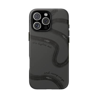 F1 Phone Case Monochrome Black Painted "its lights out and away we go", Trendy F1 Gift, Formula 1 Gift, Cute F1 Phone Case, Phone Case