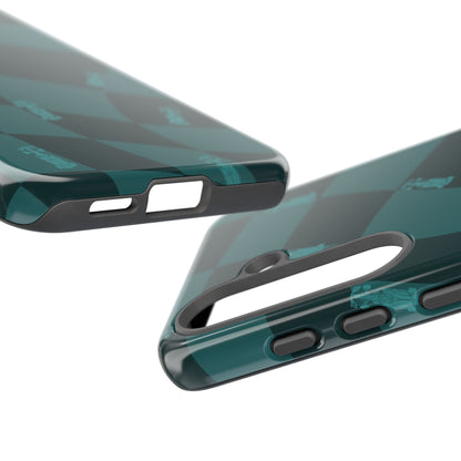 F1 Phone Case Teal Checkered Design, Trendy F1 Gift, Formula 1 Gift, Cute F1 Phone Case, Unique Formula One Phone Case