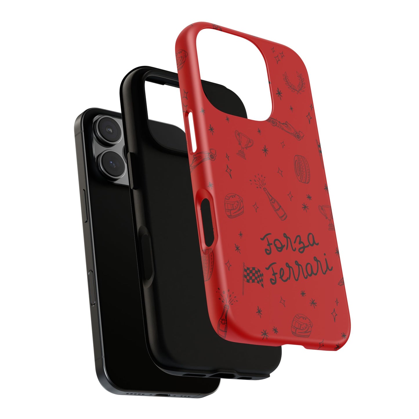 F1 Ferrari Racing Doodle "Forza Ferrari" F1 Phone Case Design