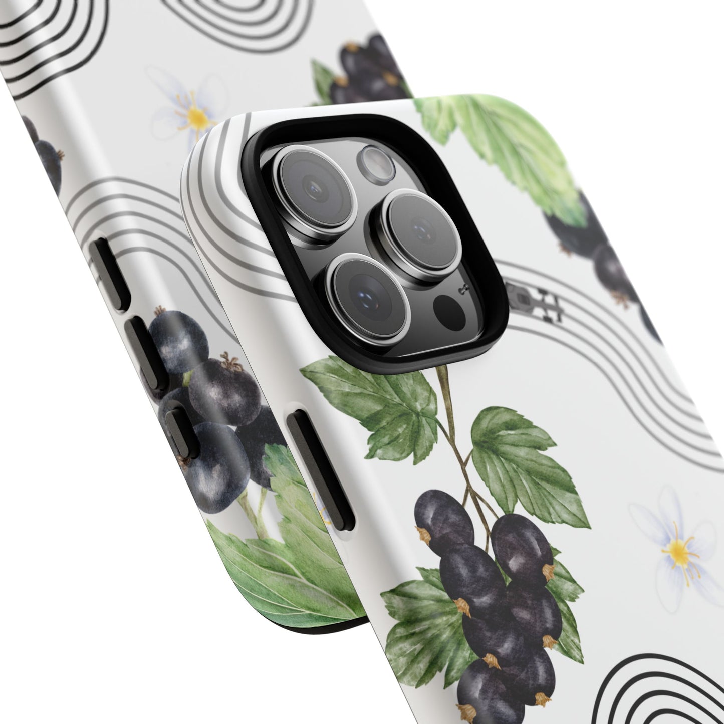 F1 Cadillac and Black Currants Phone Case, Trendy F1 Gift, Formula 1 Gift, Cute Fruit F1 Phone Case, Unique Phone Case