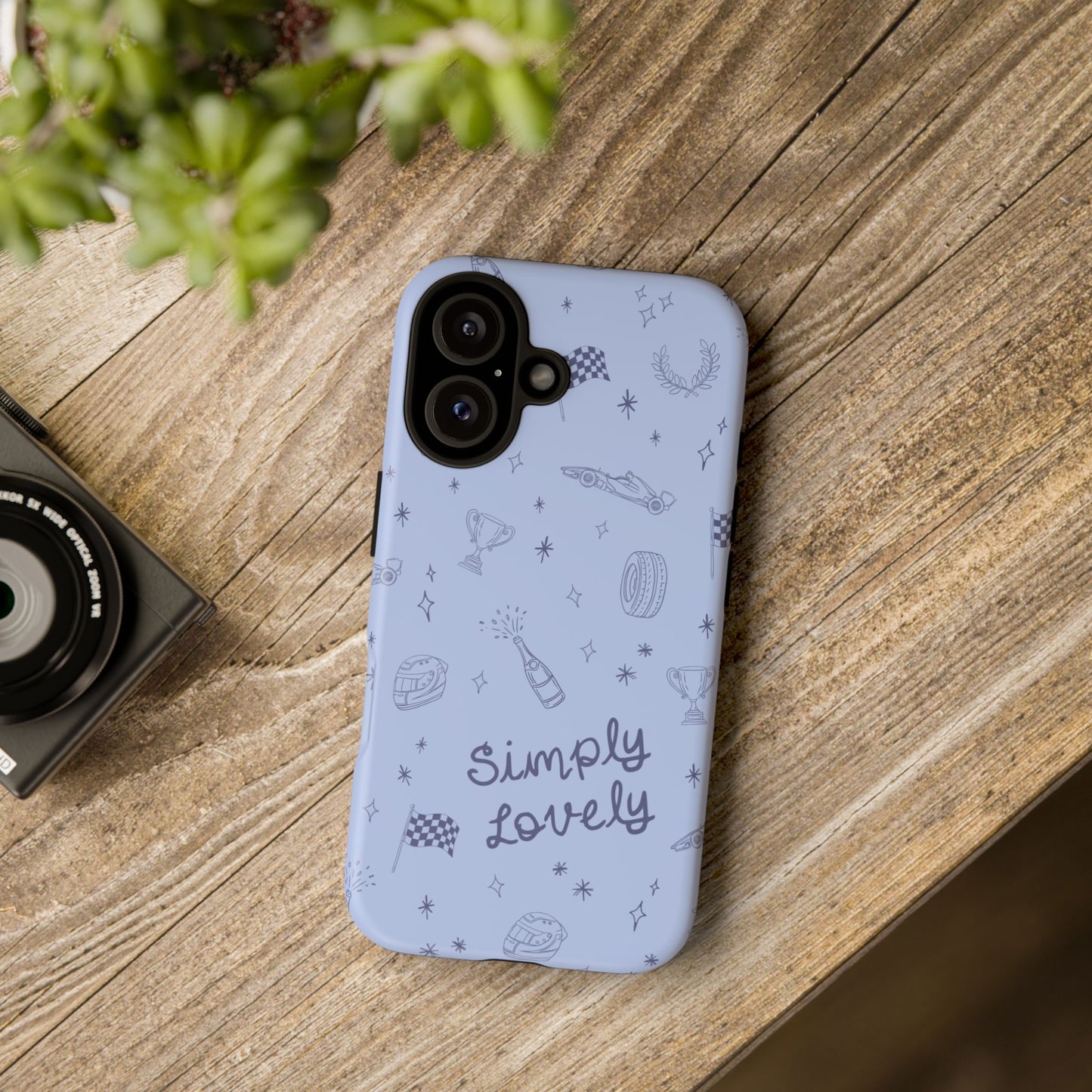 Blue Doodle "Simply Lovely" F1 Phone Case Design