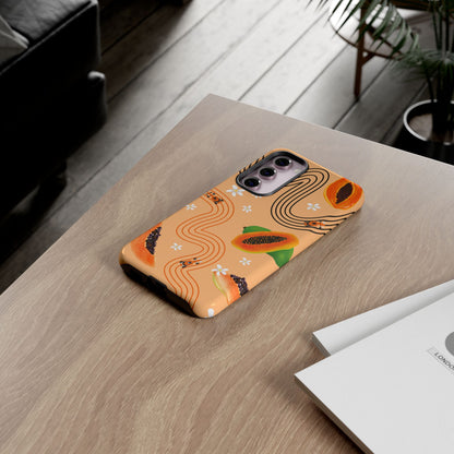 Orange F1 McLaren and Papaya Phone Case, Trendy F1 Gift, Formula 1 Gift, Cute Fruit F1 Phone Case, Unique Phone Case