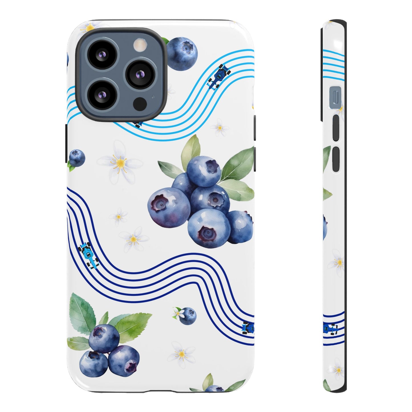 F1 Williams and Blueberries Phone Case, Trendy F1 Gift, Formula 1 Gift, Cute Fruit F1 Phone Case, Unique Phone Case