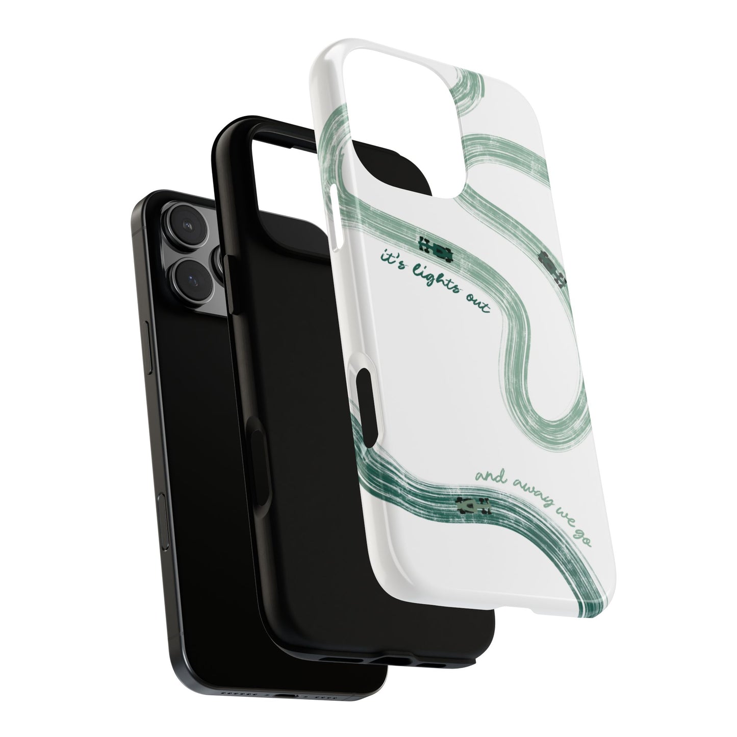 F1 Phone Case Green Painted "its lights out and away we go", Trendy F1 Gift, Formula 1 Gift, Cute F1 Phone Case, Gift for F1 Fans