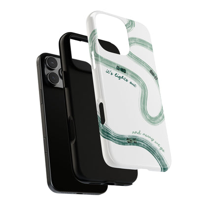 F1 Phone Case Green Painted "its lights out and away we go", Trendy F1 Gift, Formula 1 Gift, Cute F1 Phone Case, Gift for F1 Fans