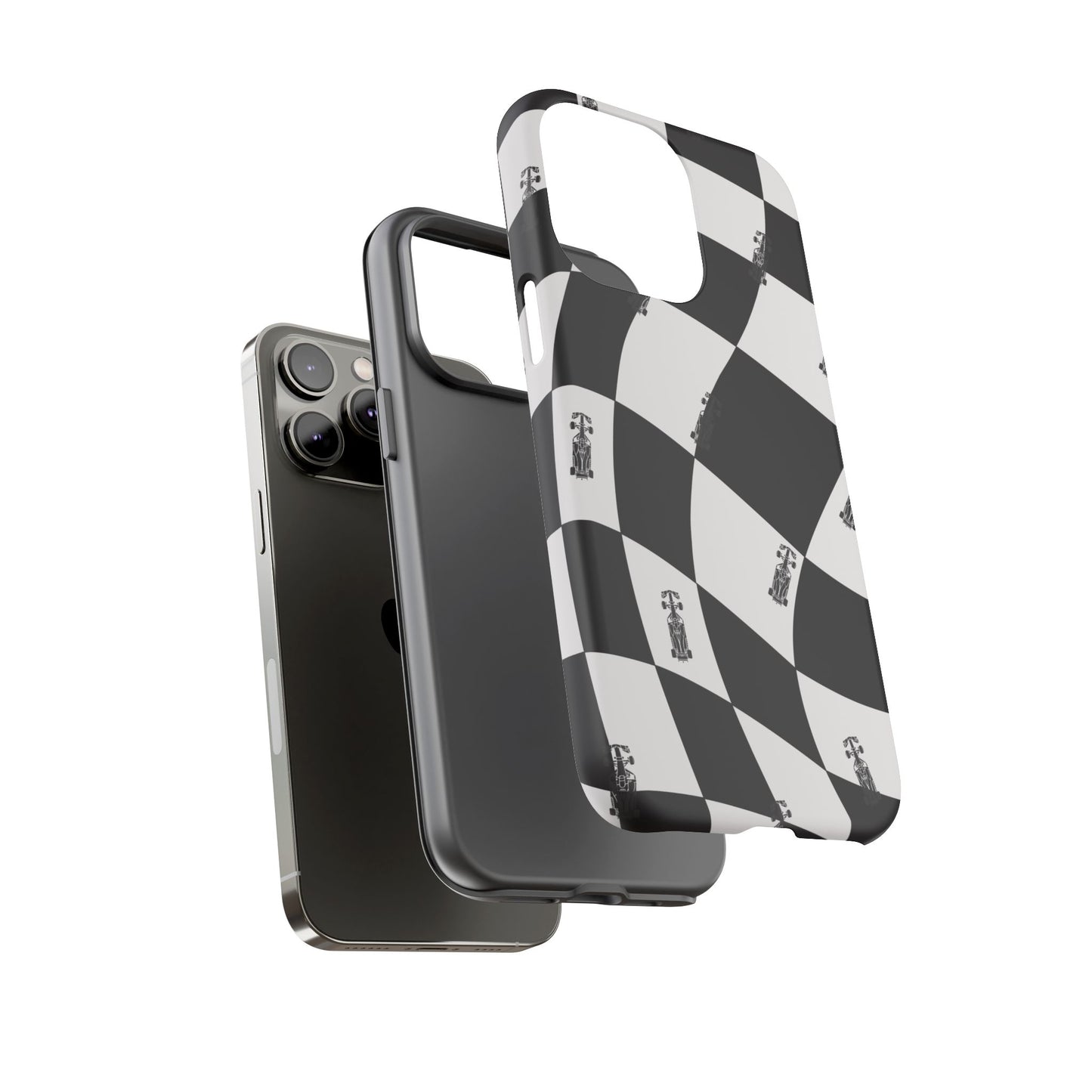 F1 Phone Case Black and White Checkered Design, Trendy F1 Gift, Formula 1 Gift, Cute F1 Phone Case, Unique Formula One Phone Case