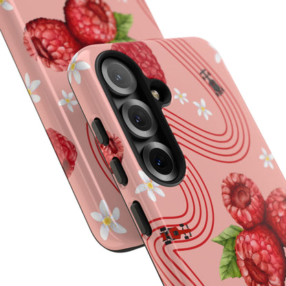 Red F1 Haas and Raspberries Phone Case, Trendy F1 Gift, Formula 1 Gift, Cute Fruit F1 Phone Case, Unique Phone Case