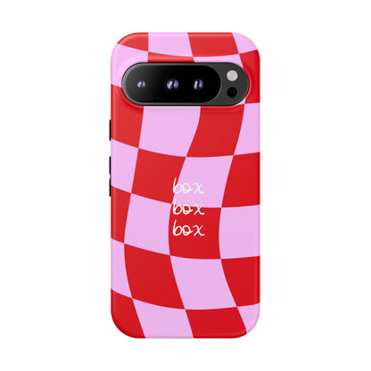 Pink and Red Checkered F1 Phone Case, Box Box Box F1 Phone Case