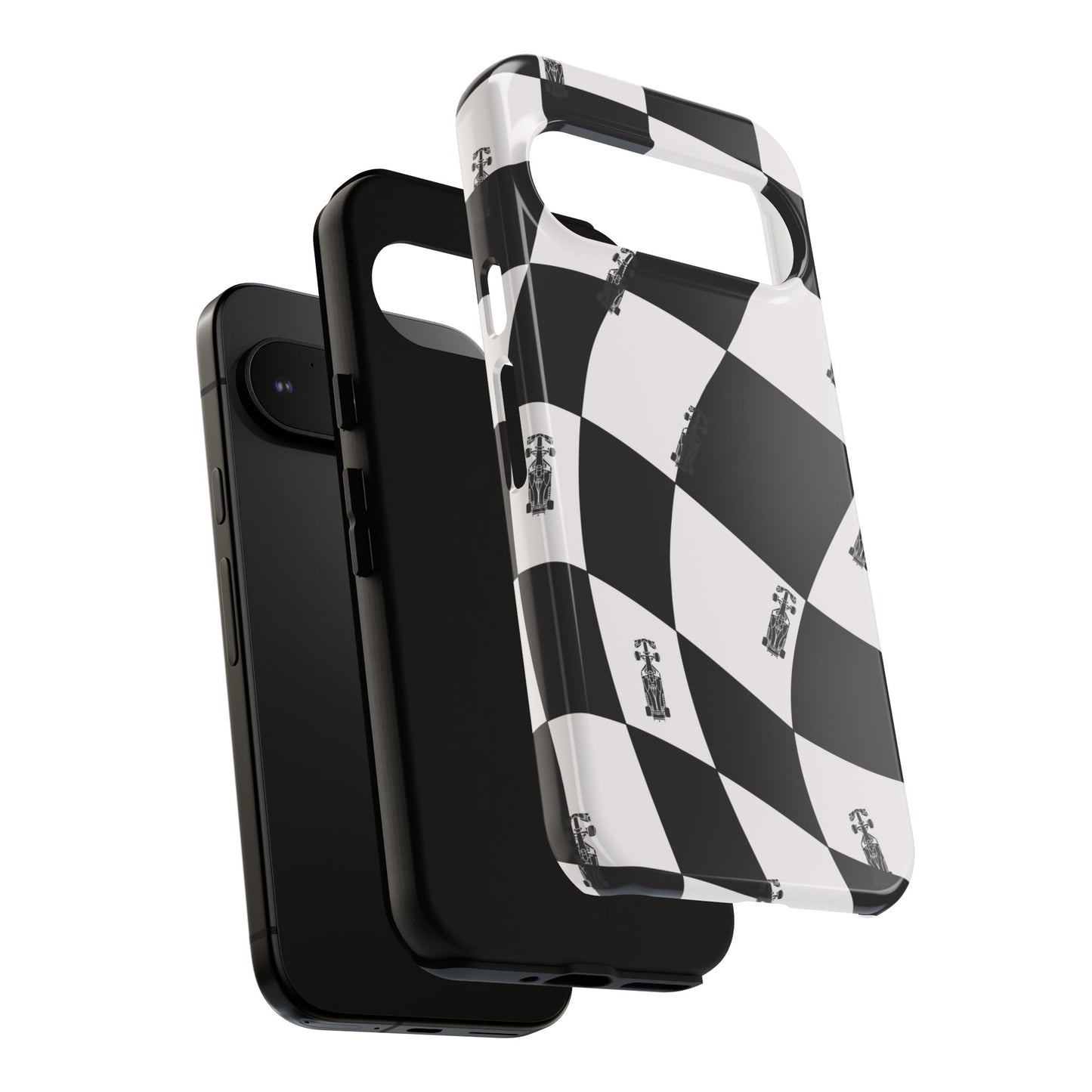 F1 Phone Case Black and White Checkered Design, Trendy F1 Gift, Formula 1 Gift, Cute F1 Phone Case, Unique Formula One Phone Case