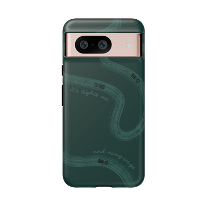 F1 Phone Case Monochrome Green Painted "its lights out and away we go", Trendy F1 Gift, Formula 1 Gift, Cute F1 Phone Case, Phone Case