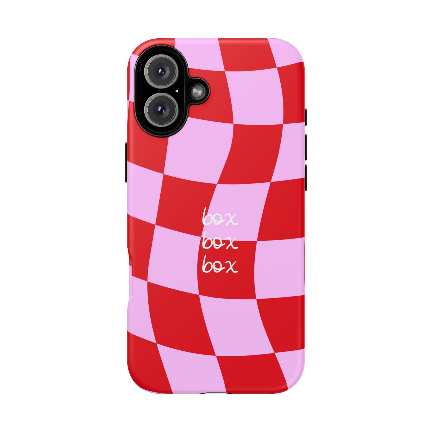 Pink and Red Checkered F1 Phone Case, Box Box Box F1 Phone Case