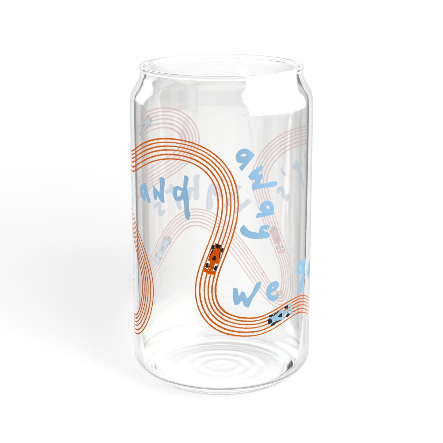 McLaren F1 Orange and Blue It's Lights Out sipper glass | 16oz
