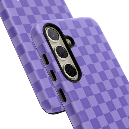 Simply Lovely Purple Checkered F1 Phone Case Design, Trendy F1 Gift, Formula 1 Gift, Cute F1 Phone Case
