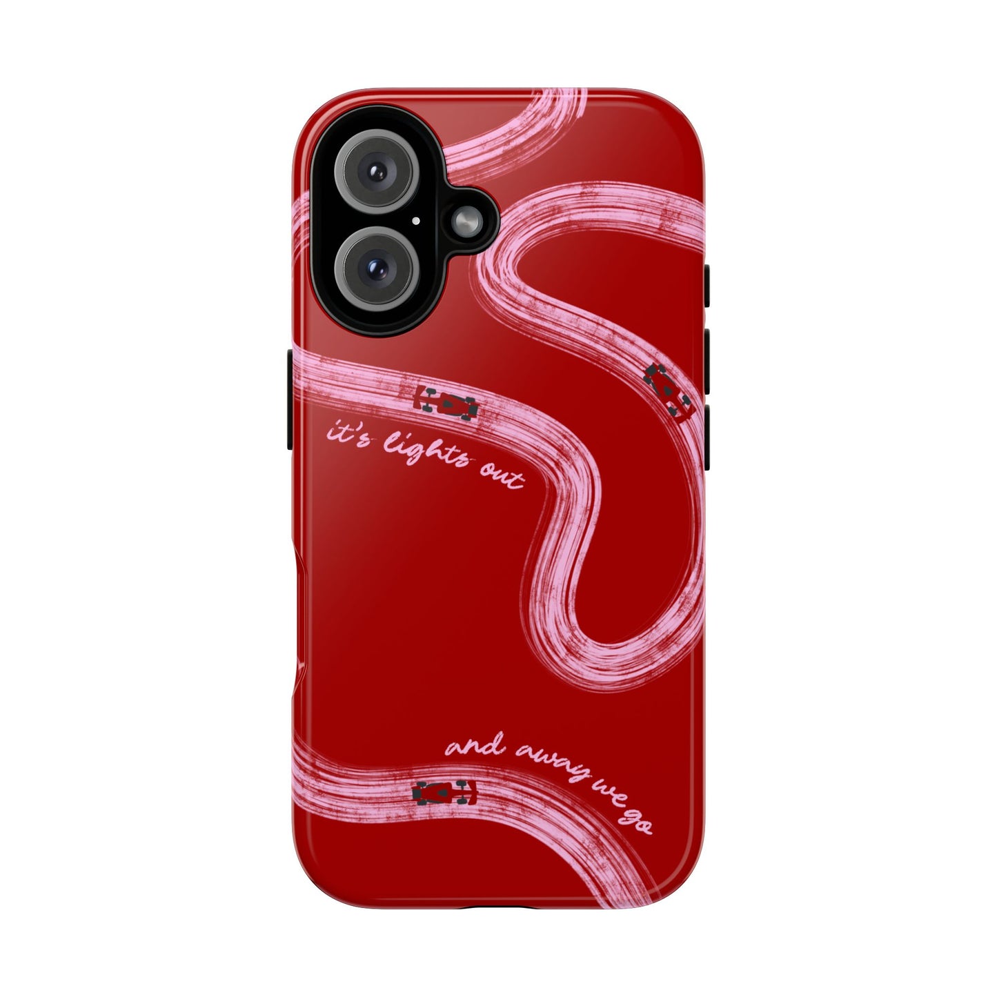Red and Pink Lights Out F1 Phone Case Design, Trendy F1 Gift, Formula 1 Gift, Cute F1 Phone Case, Unique Formula One Phone Case