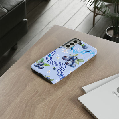 Blue F1 Williams and Blueberries Phone Case, Trendy F1 Gift, Formula 1 Gift, Cute Fruit F1 Phone Case, Unique Phone Case