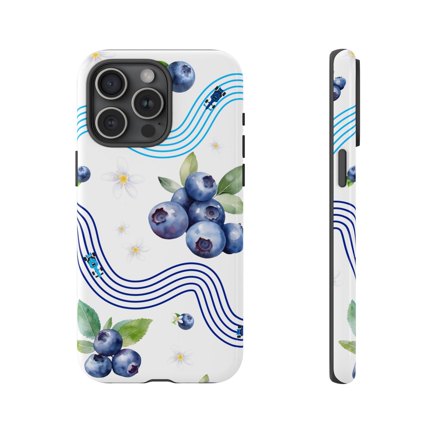 F1 Williams and Blueberries Phone Case, Trendy F1 Gift, Formula 1 Gift, Cute Fruit F1 Phone Case, Unique Phone Case