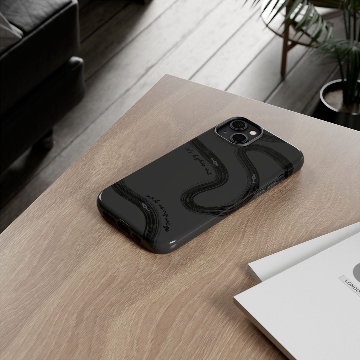 F1 Phone Case Monochrome Black Painted "its lights out and away we go", Trendy F1 Gift, Formula 1 Gift, Cute F1 Phone Case, Phone Case