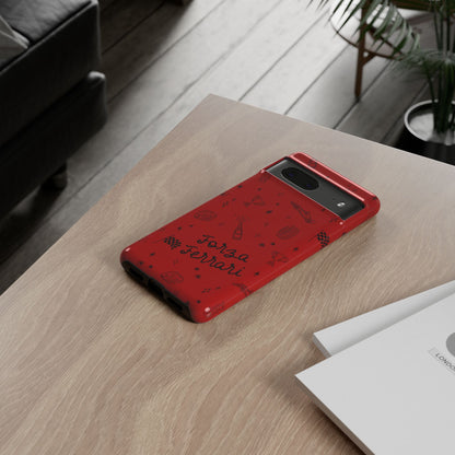 F1 Ferrari Racing Doodle "Forza Ferrari" F1 Phone Case Design