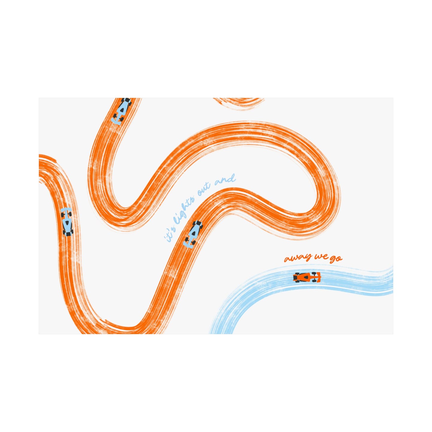 McLaren Orange and Blue Matte Horizontal Poster | US SIZING