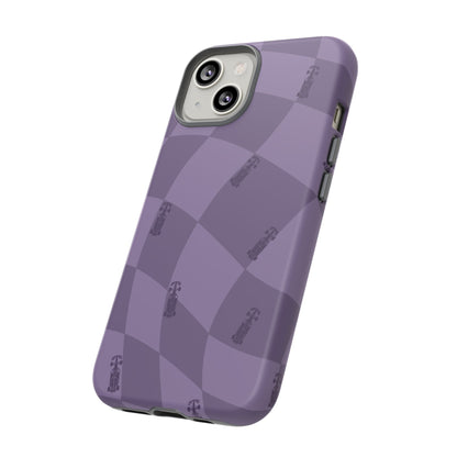 F1 Phone Case Purple Checkered Design, Trendy F1 Gift, Formula 1 Gift, Cute F1 Phone Case, Unique Formula One Phone Case