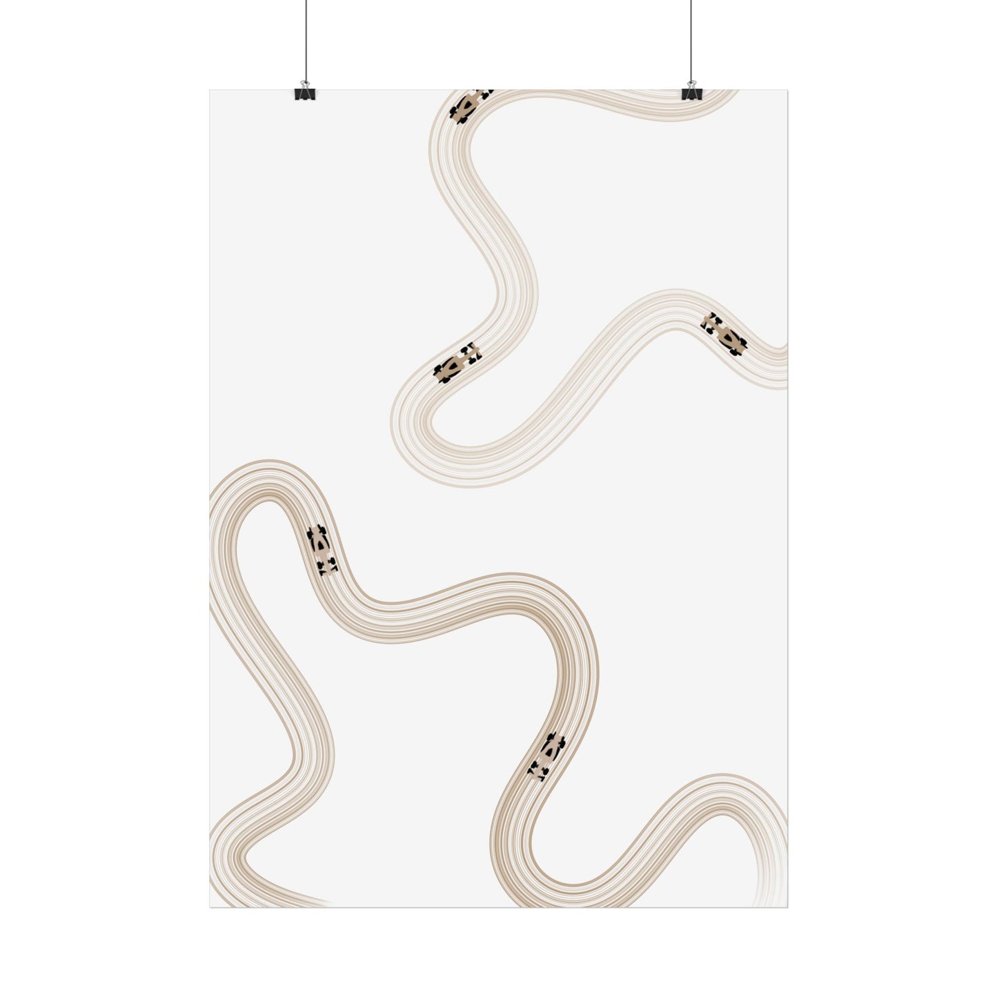 Neutral Beige F1 Wall Art Poster | Minimalist F1 Art - EU Sizing (Physical Print)