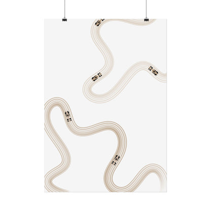 Neutral Beige F1 Wall Art Poster | Minimalist F1 Art - EU Sizing (Physical Print)